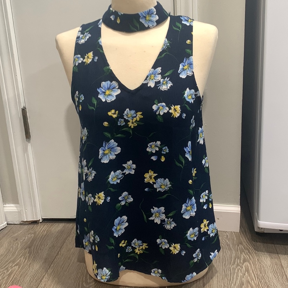 Haltered floral tank top